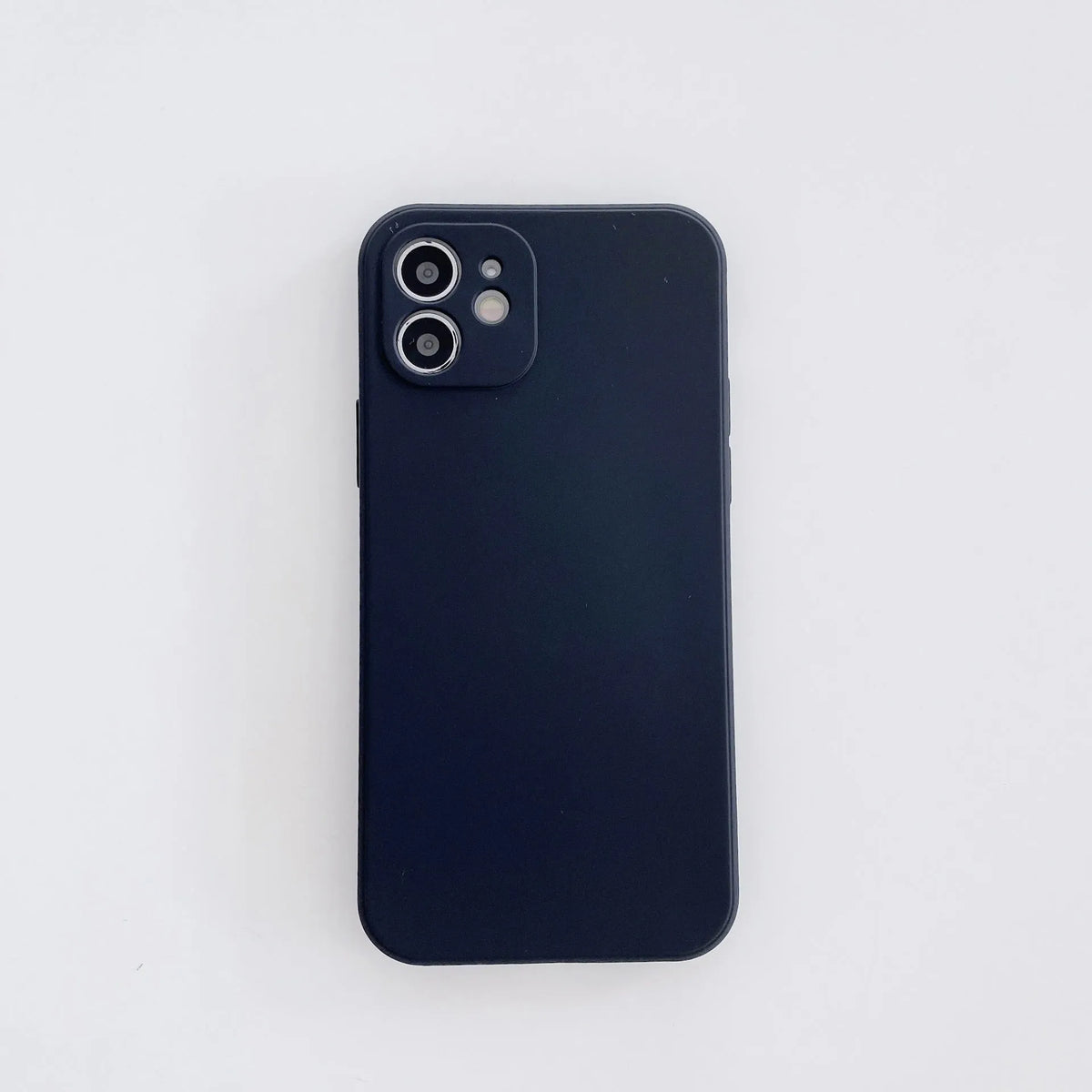 Straight edge TPU phone case with frosted finish in classic black for Apple iPhone models