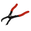Red interior round nail removal pliers with PVC handles on a white background.
