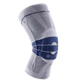 Adult sports knee pads in black and blue colour with protective kneecap design