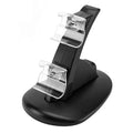 Black dual charging stand for Xbox One controllers with two charging slots