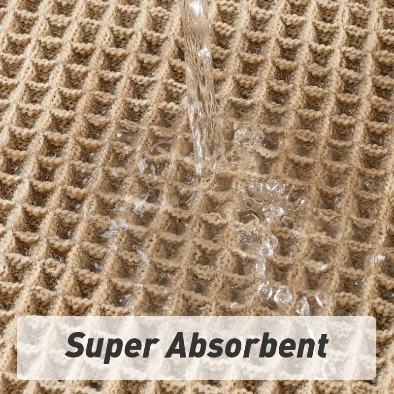Square checkered pattern non-slip bathroom floor carpet on a tiled floor