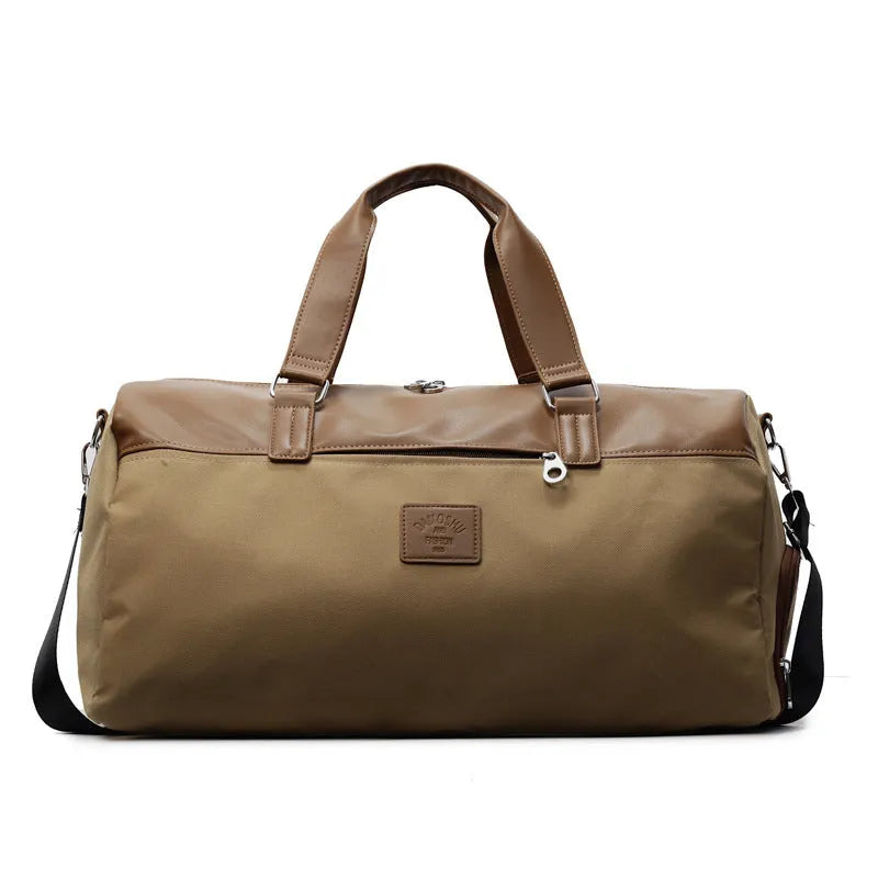 Large capacity oxford cloth messenger bag in black, blue, or khaki colours with breathable lining