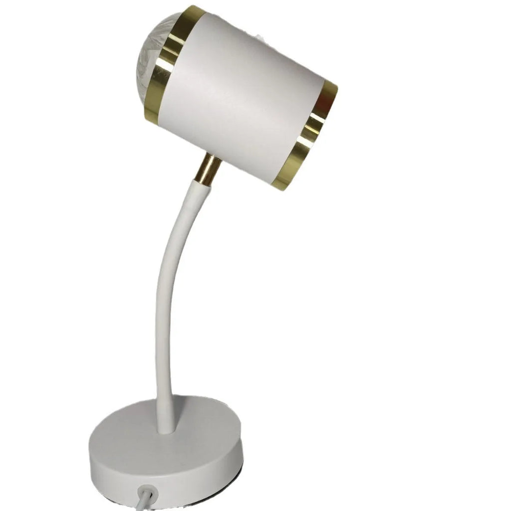Black and white double-headed metal studio lamp for live streaming and photography.