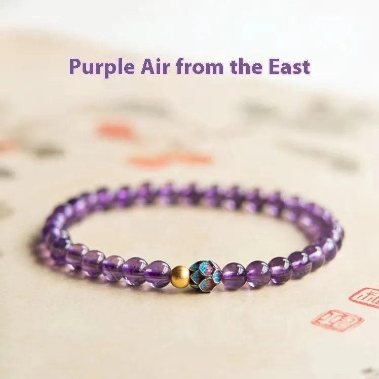 Nine purple lotus bracelet women's retro Chinese style mixed material jewellery