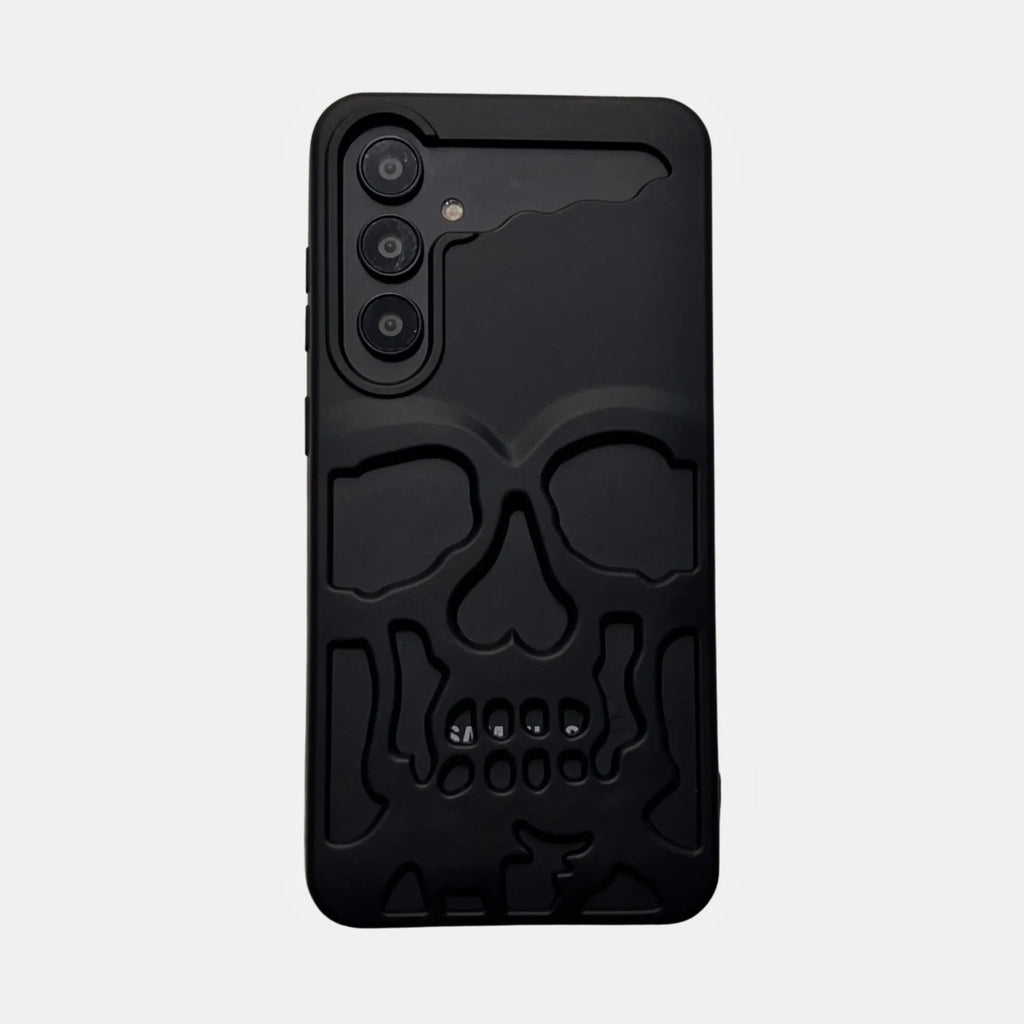 Hollow skeleton frosted silicone phone case for Samsung S23 S24 series in black