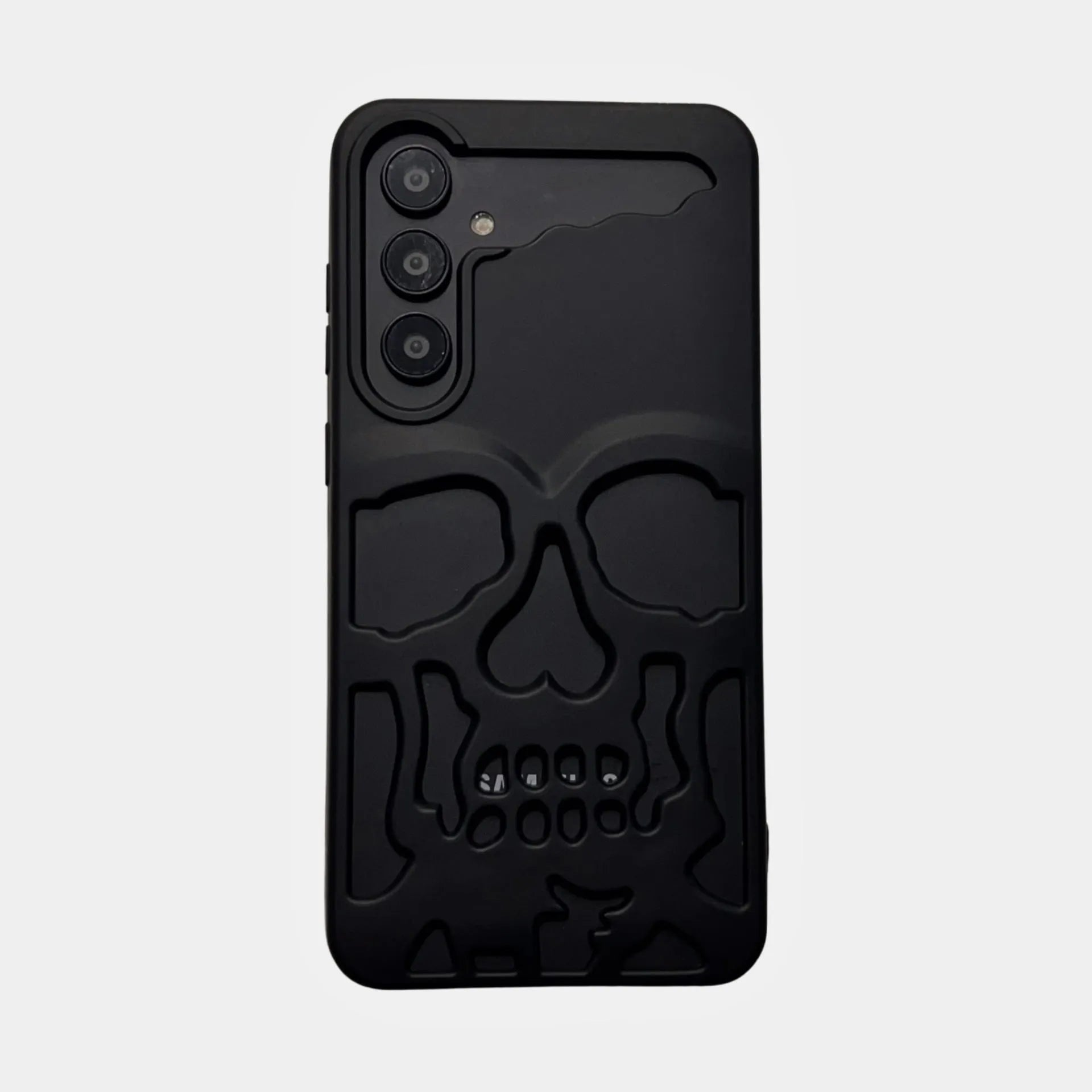 Hollow skeleton frosted silicone phone case for Samsung S23 S24 series in black