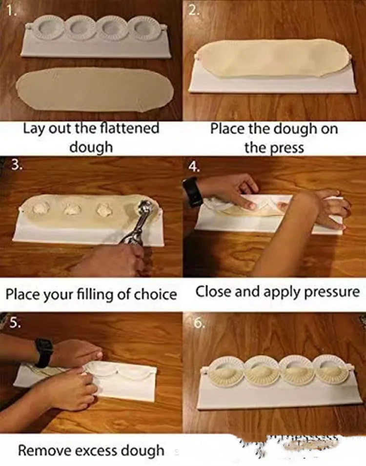 Pure white ABS plastic dumpling mould maker for pressing and sealing dumplings and cookies, compact kitchen gadget