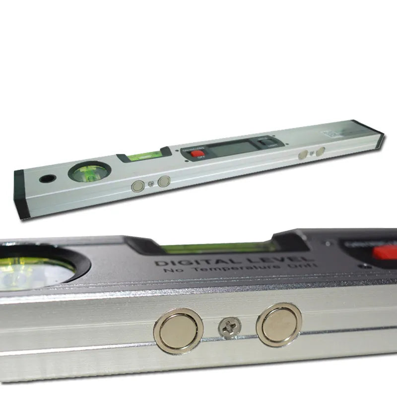 Digital angle meter 400mm electronic level ruler with flip-up LCD display and four magnets on base plate