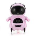 Mini pocket robot toy in blue, pink or white, 6.5 x 5 x 8.5 cm, with voice dialogue, singing, dancing and lighting