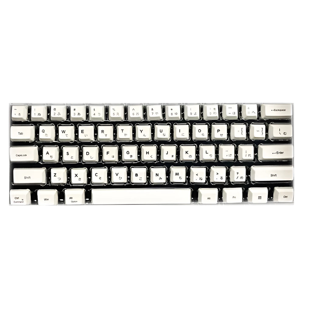 Japanese character mechanical keyboard keycap set with 100 white ABS keycaps and sublimation printing