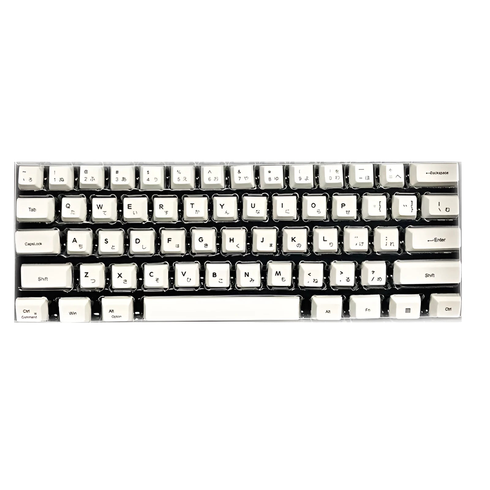 Japanese character mechanical keyboard keycap set with 100 white ABS keycaps and sublimation printing