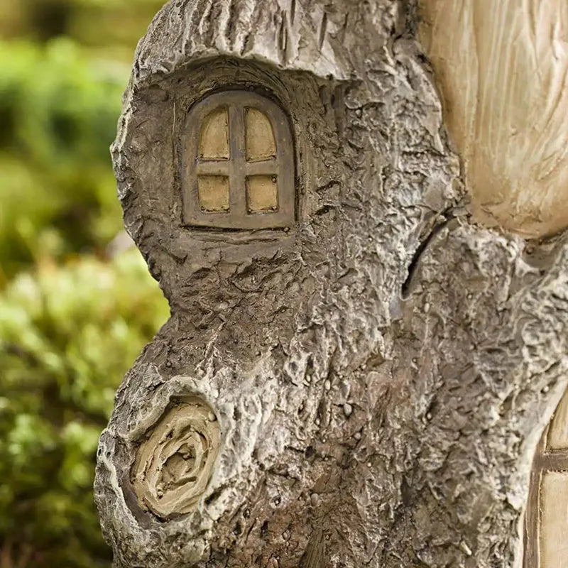 Sunflower resin garden ornament with 22cm bird house, raccoon, puppy, owl, and rooster options