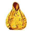 Loose hooded sleeveless pullover for men, round neck, no collar, in white, yellow, blue, black