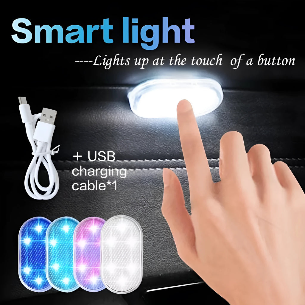 Car interior LED lighting strip with touch control and four colour options on aluminium base plate