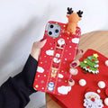 Christmas silicone back cover case for iPhone in four festive colour options