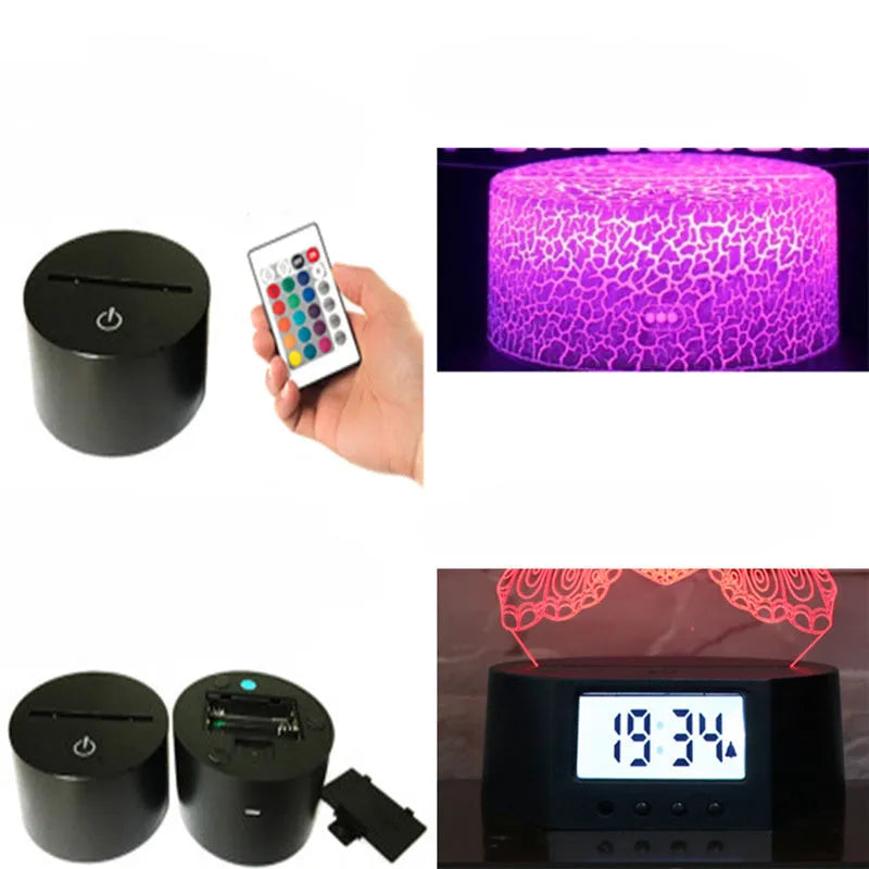 3D shark-shaped LED table lamp with remote control showing sixteen colour changing options