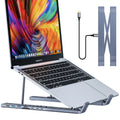 Aluminium multi-interface laptop docking station with folding stand and 0.6m cable.
