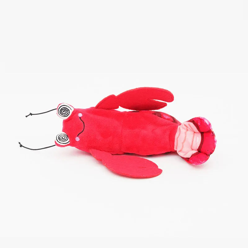 Intelligent automatic cat toy with soft plush fabric, 24x19x6 cm, in Lobster colour