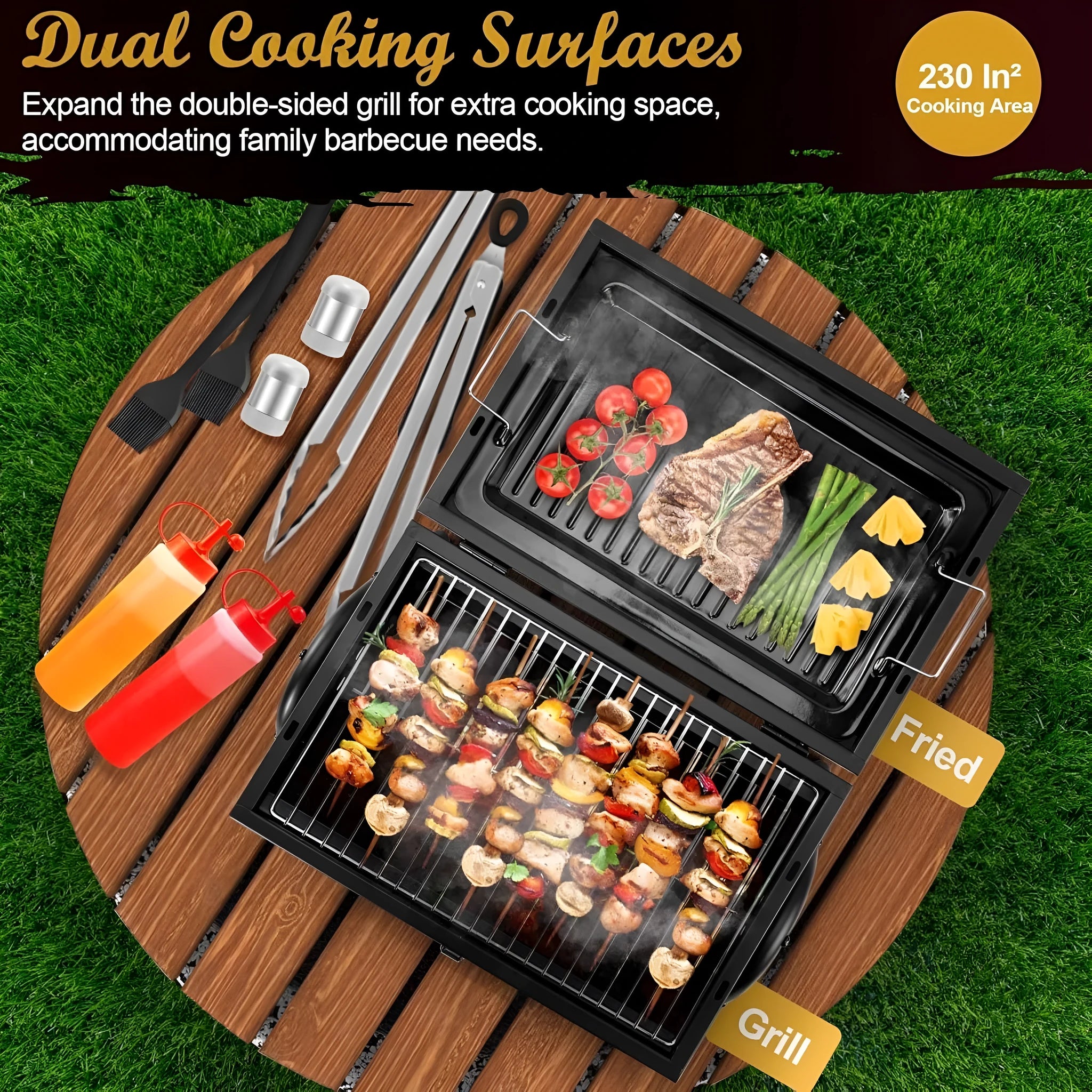 Small folding desktop charcoal barbecue grill stove for portable smoking and grilling.