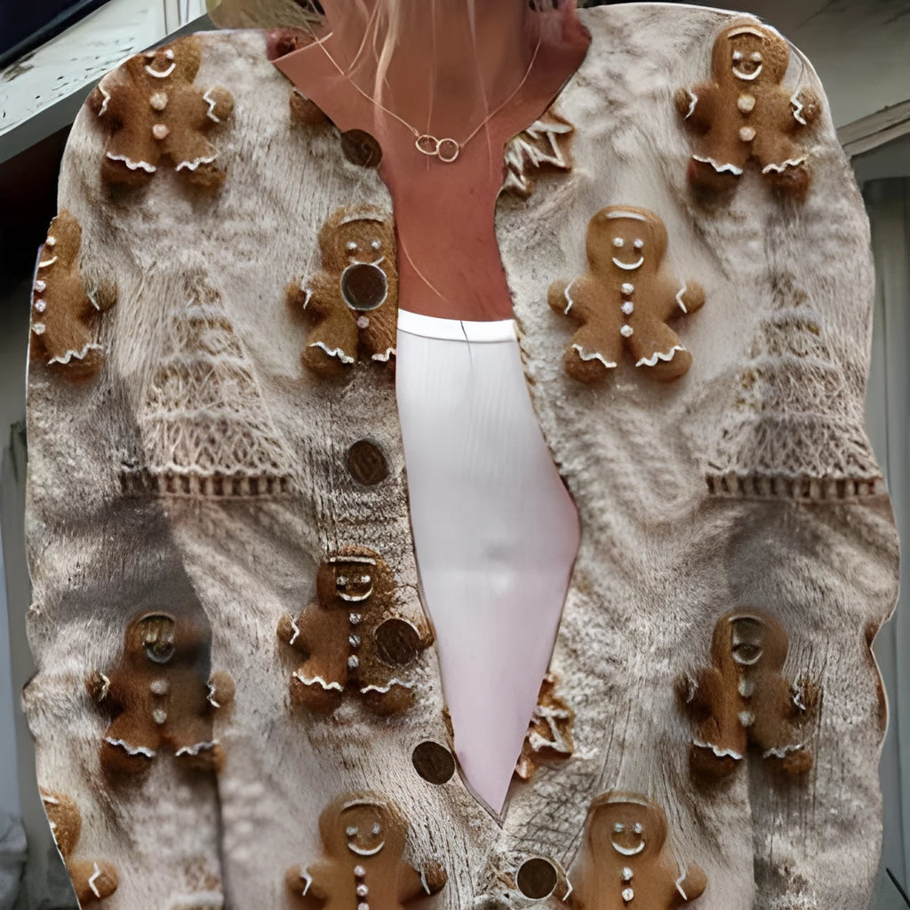 Loose fit digital printed polyester top with lapel collar available in multiple sizes