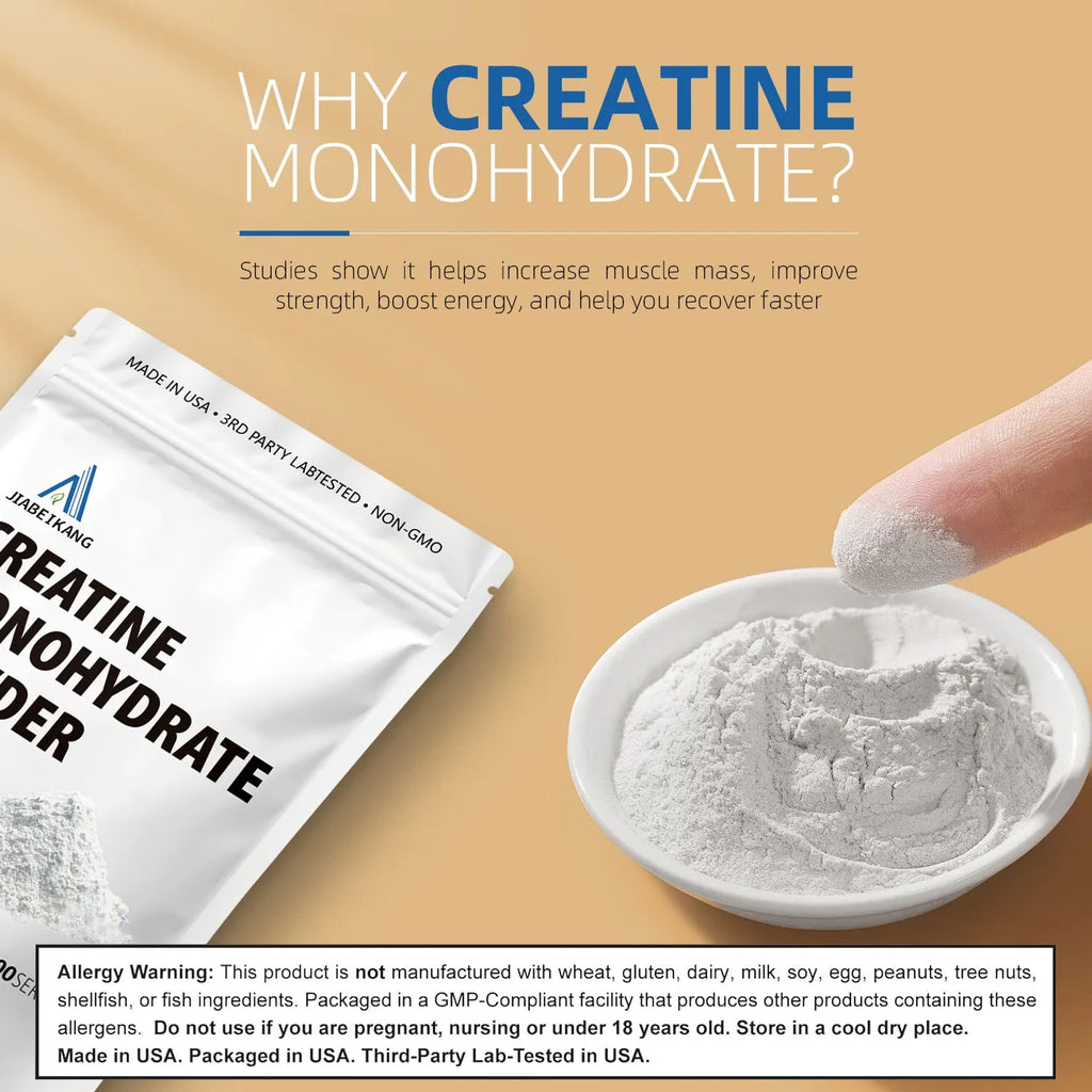 Creatine monohydrate powder 500g bag pre-workout supplement for muscle building and energy boost