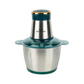 Green stainless steel meat blender mincer with 2-speed gears and 2L capacity