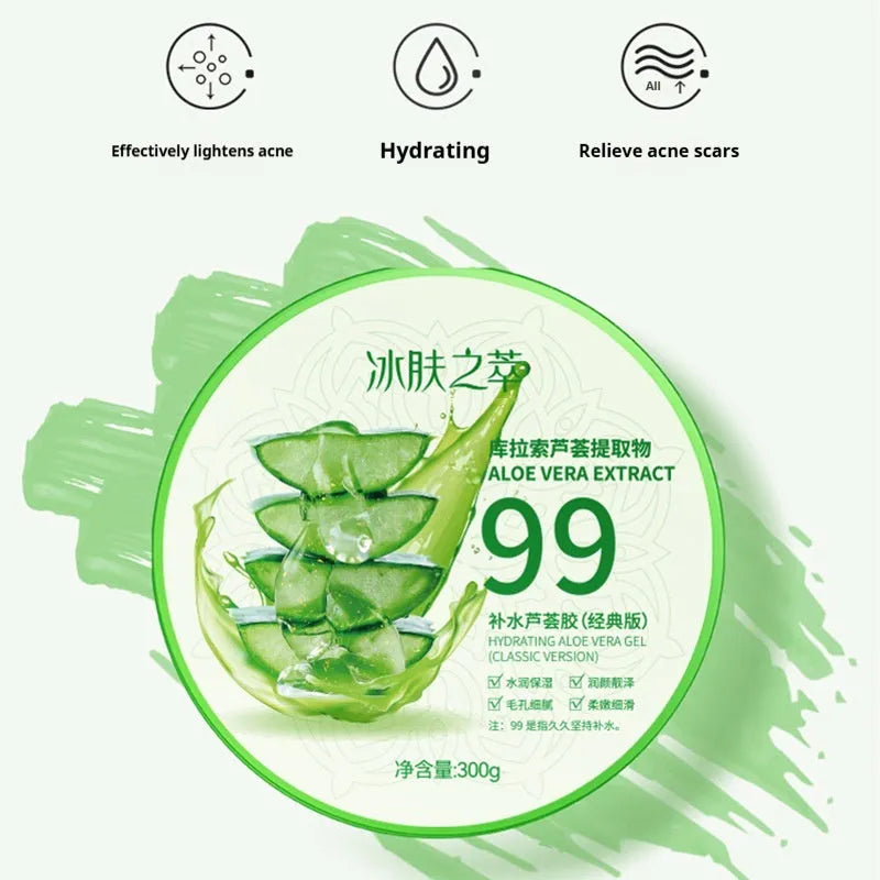 Aloe vera gel skincare product with 300g emulsion-gel formula containing aloe vera extract
