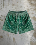 Men's quick-drying beach shorts in digital print polyester fabric with elastic waistband