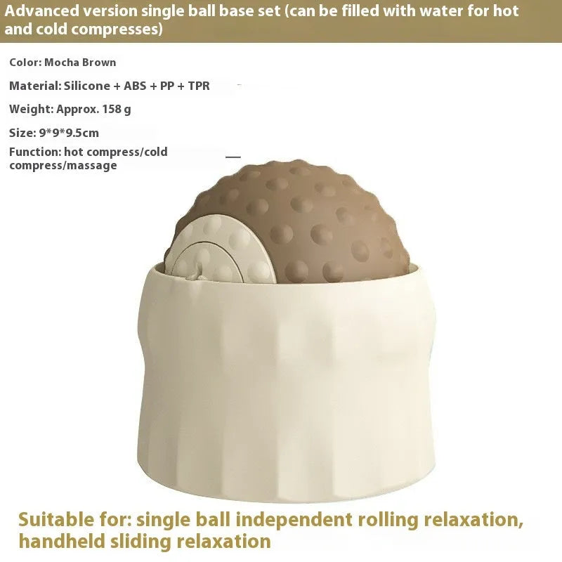 Caramel mocha and green massage balls with double ball design for cold and hot compress therapy