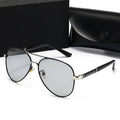 Men's polarized UV400 sunglasses with metal full frame and TAC lenses in black, gold, or silver options