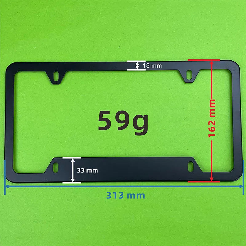 American Standard aluminium license plate frame with silver finish and square hole pattern for US car number plate