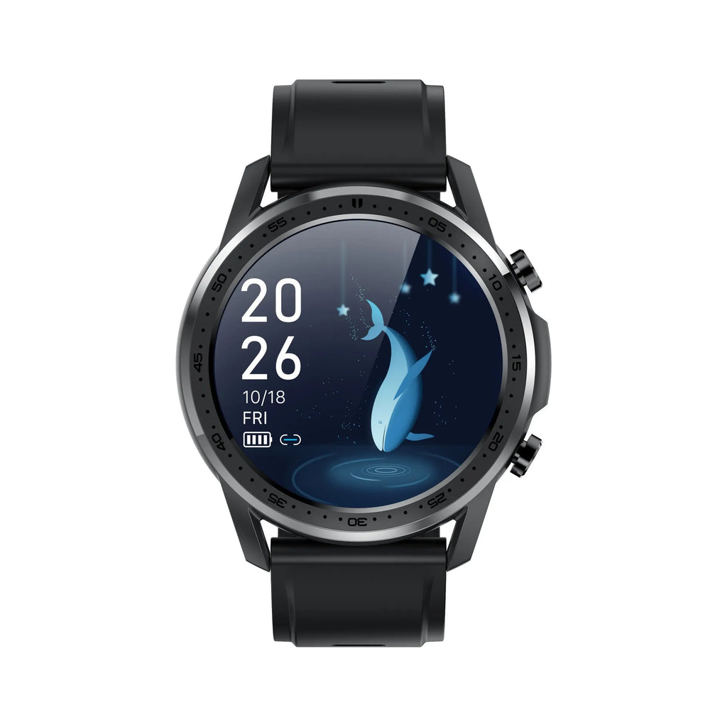Youth2 black zinc alloy smart bracelet with body temperature monitoring on a wrist.