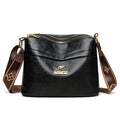 Large capacity cross body messenger bag in PU leather with crocodile pattern finish and multiple compartments