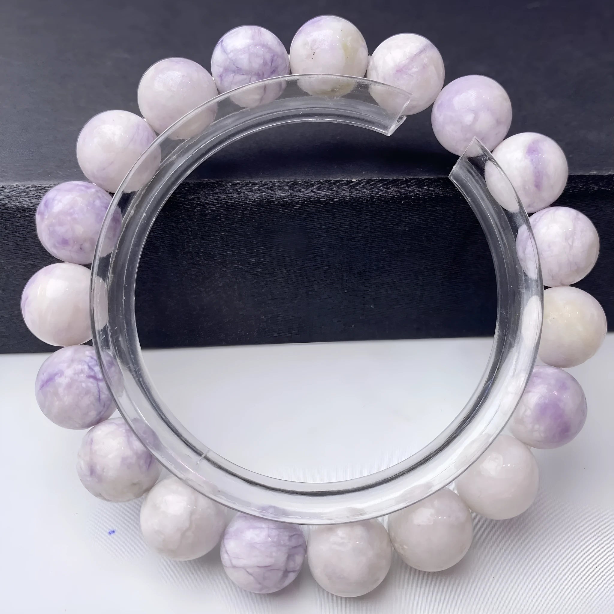 Natural purple turquoise beaded bracelet for women, showing stone colour variation.