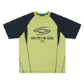 Men's blue hip hop letter print cotton T-shirt with raglan sleeves and loose fit design