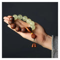 Rosewood flexible bracelet with Fu character carving in modern simplicity style