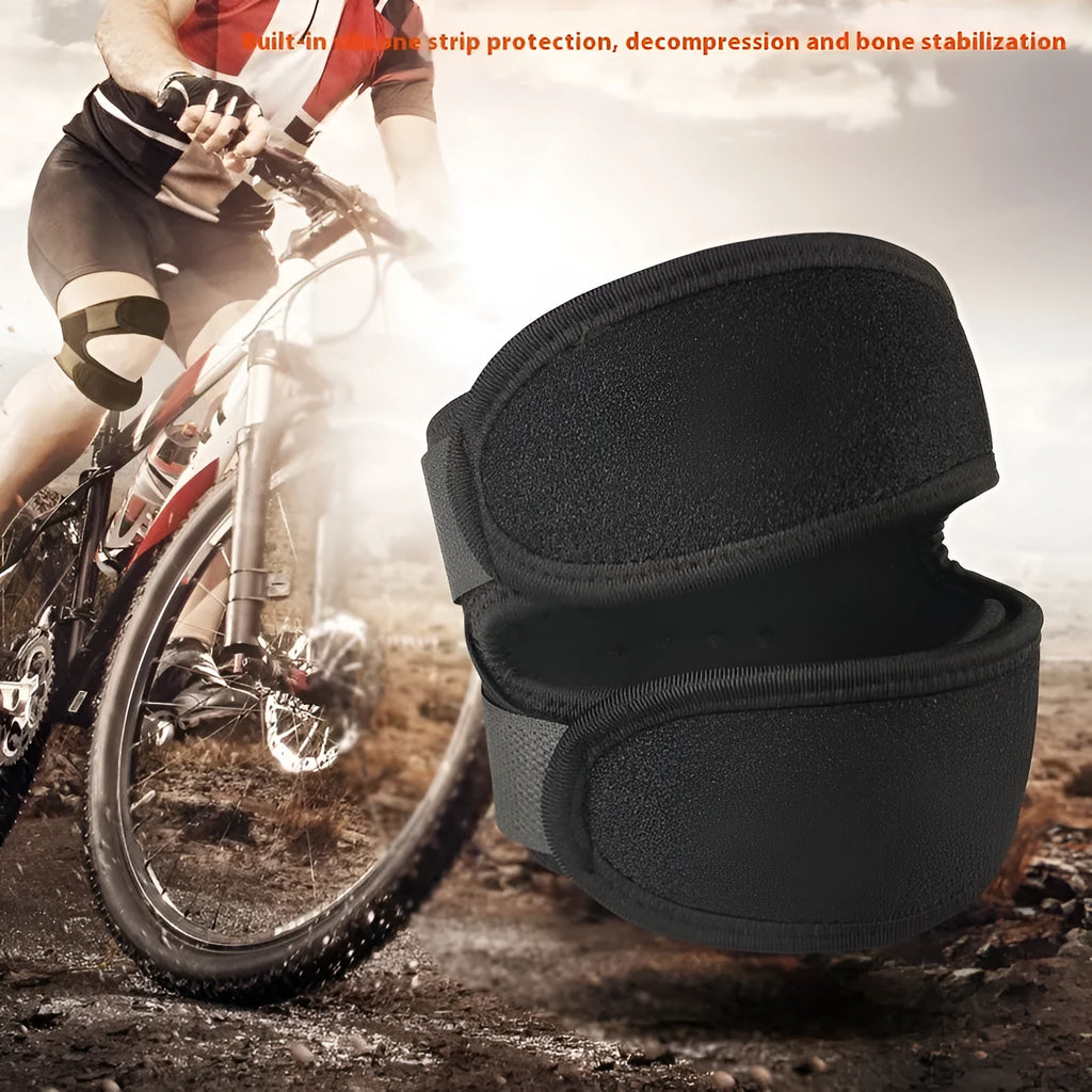 Shock absorption leggings for sports with knee pads in black, blue, grey, and rose red colours.