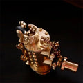 All copper handmade mechanical punk kerosene lighter with brass colour and shaft even format