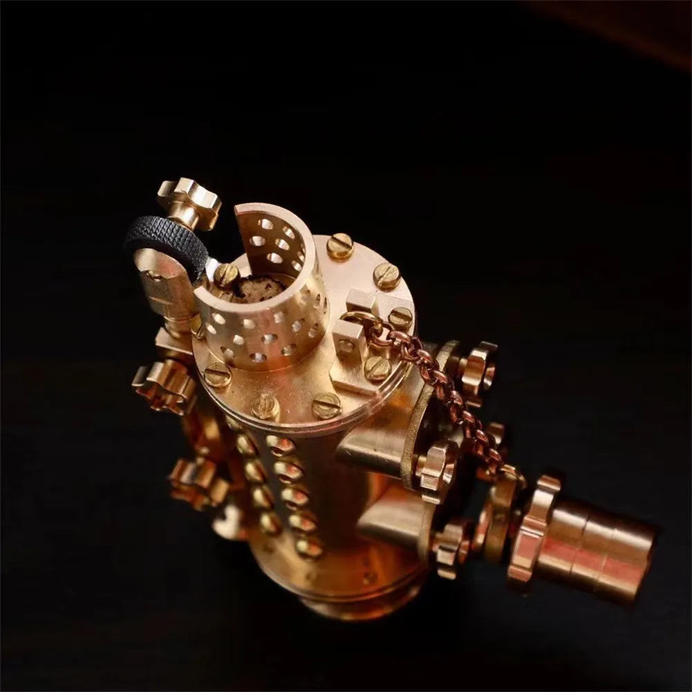 All copper handmade mechanical punk kerosene lighter with brass colour and shaft even format