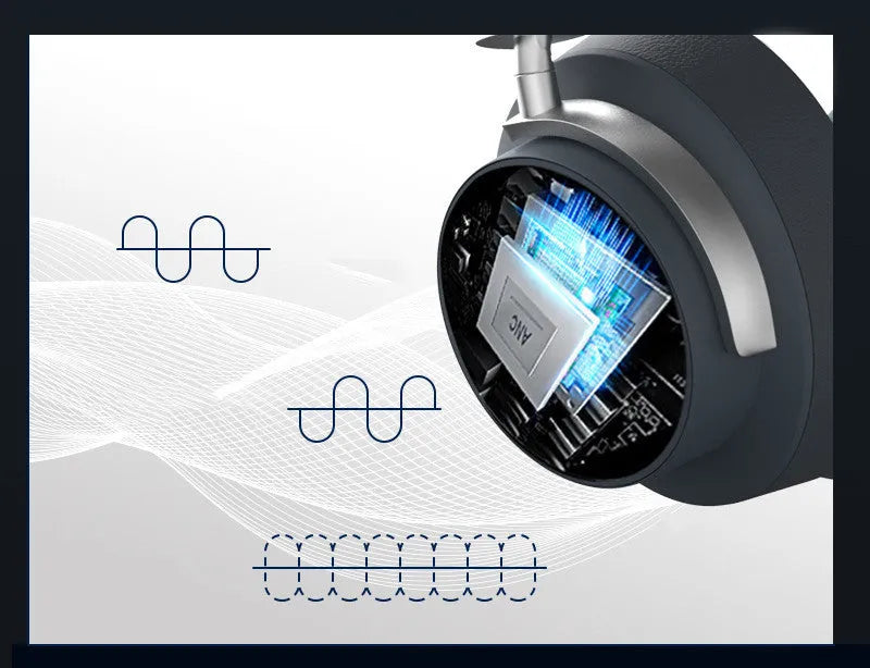 Grey sports wireless Bluetooth headset with in-ear design and head-mounted wearing style