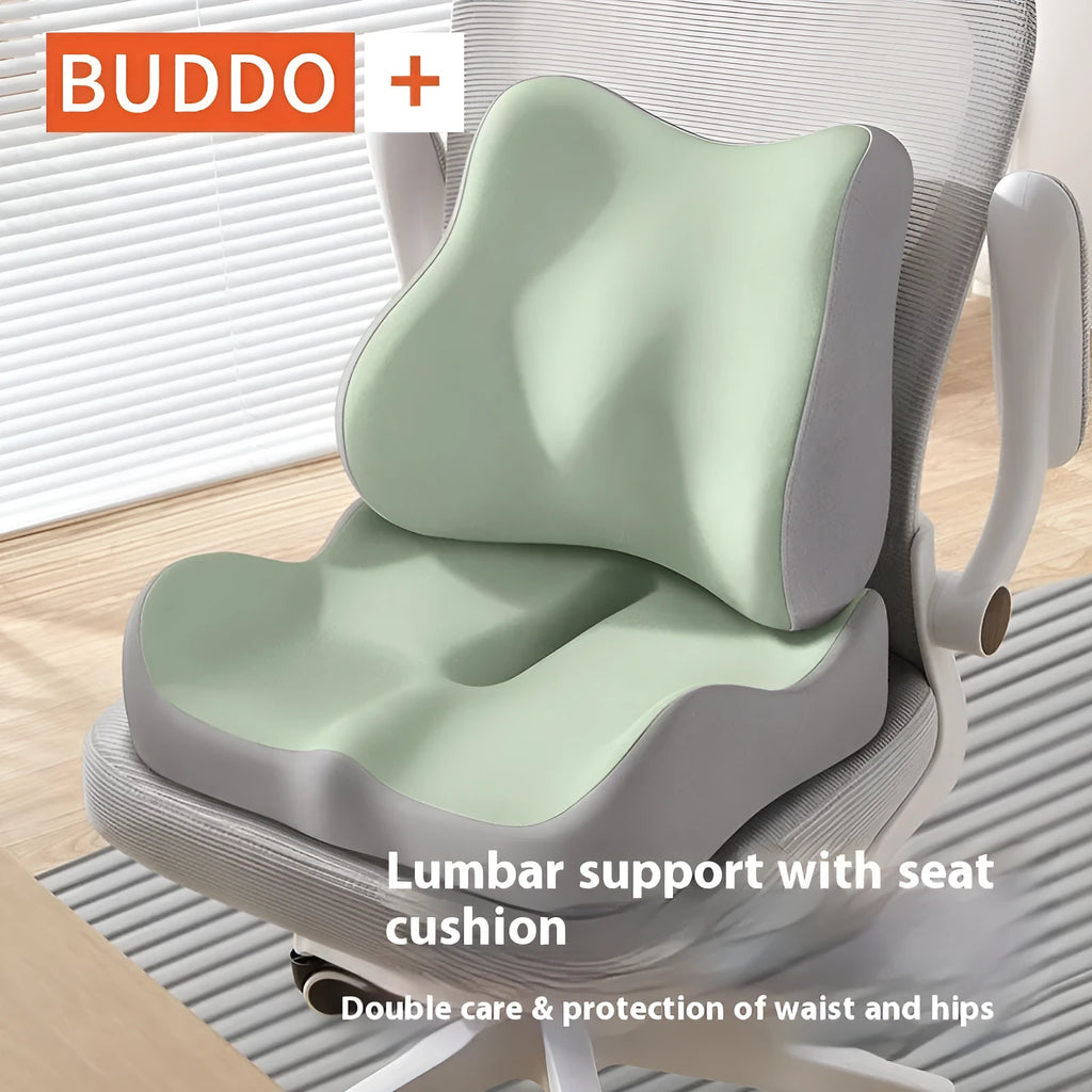 Waist rest seat cushion with memory foam filler in various colour options for office chair support
