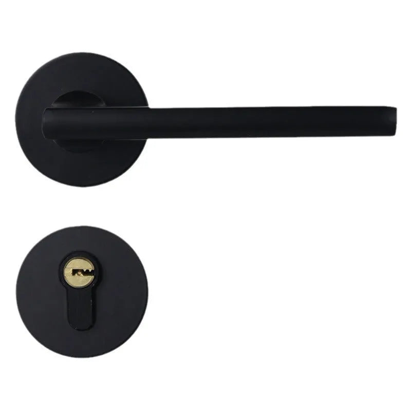 Aluminium split magnetic door lock handle for timber doors in black silver gold finishes