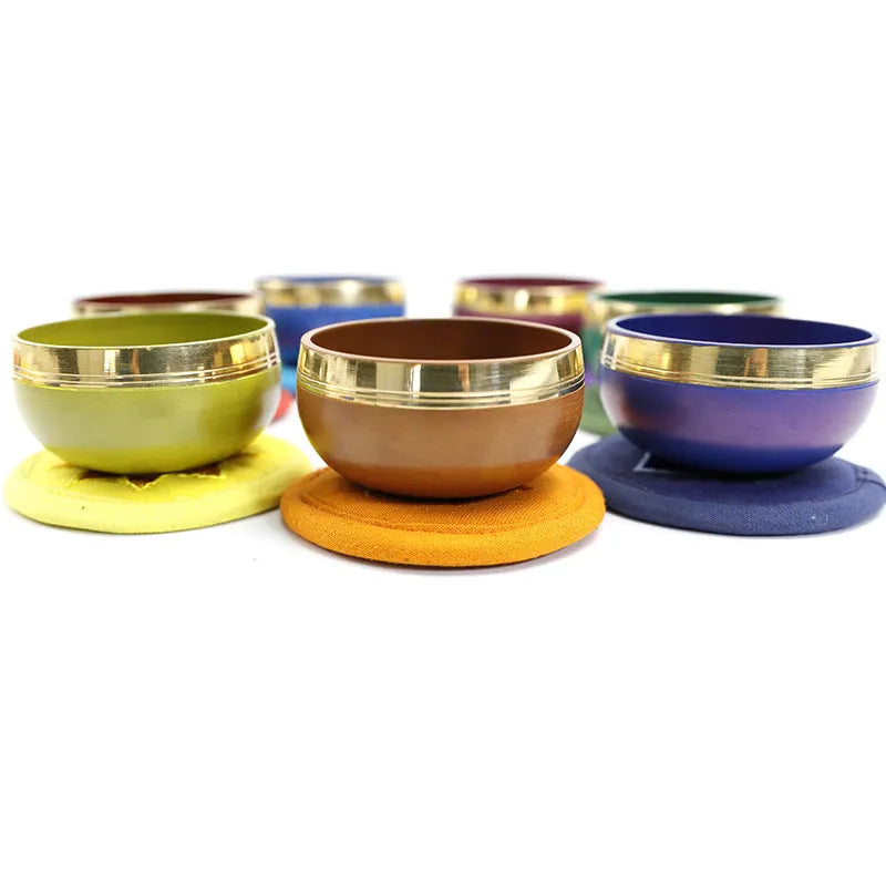 Colourful handmade Himalayan singing bowl 7.8cm diameter for yoga meditation music