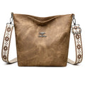 Soft PU leather women's crossbody bag in grey pink yellow with adjustable strap