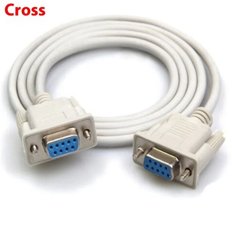 Milky white RS232 serial cable with female DB9 connectors at both ends