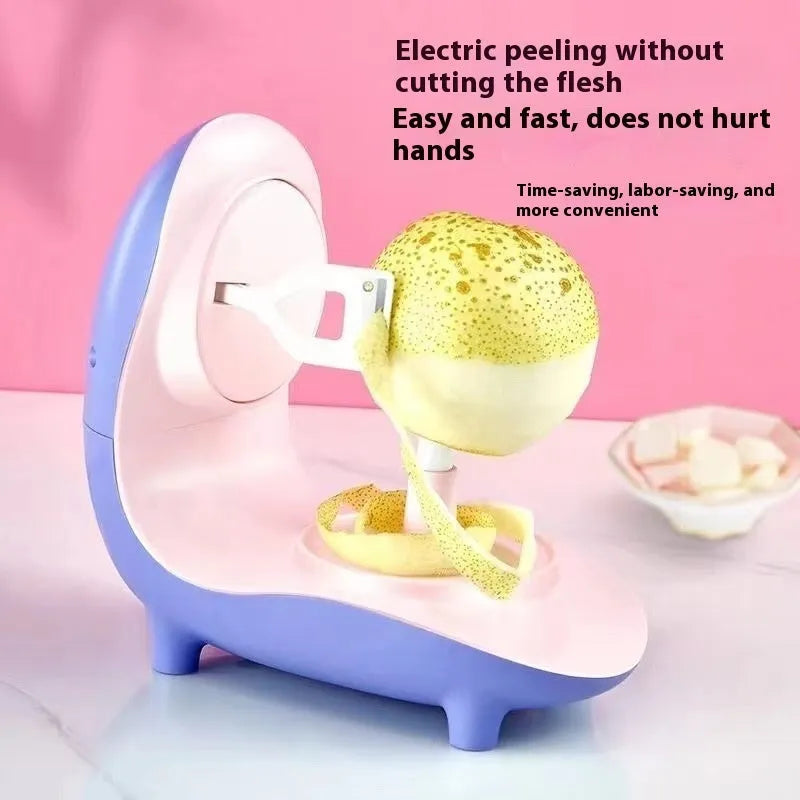 Purple USB charging electric peeling machine with stainless steel material for household fruit and vegetable prep