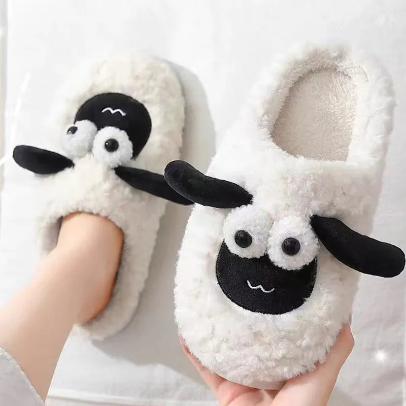 Brown thermal cotton slippers with suede uppers and slip-on design for indoor wear