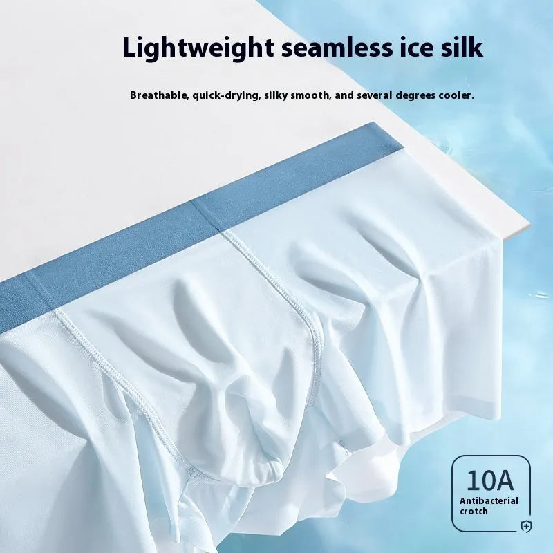 Men's solid colour Ice Silk shorts with graphene cooling and antibacterial features.