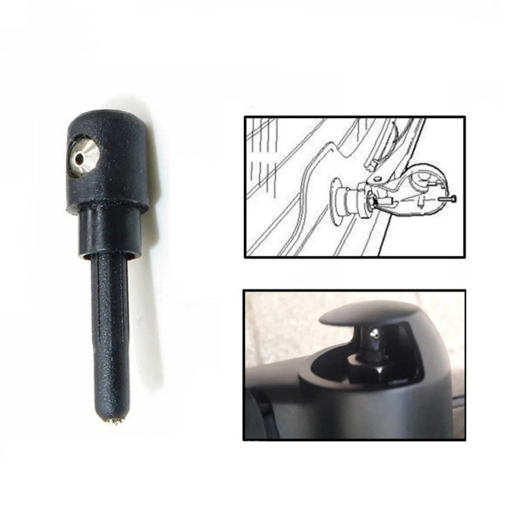 Black plastic rear wiper cover nozzle replacement part for Volkswagen Tiguan and Golf cars.