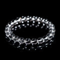 Natural Donghai crystal bracelet with old mine white round beads in geometric design